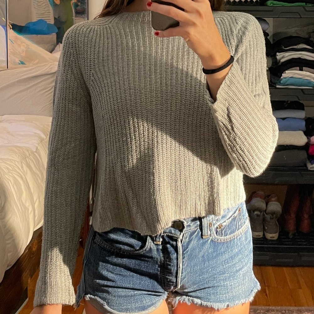 American Apparel Gray Pullover Knit Sweater